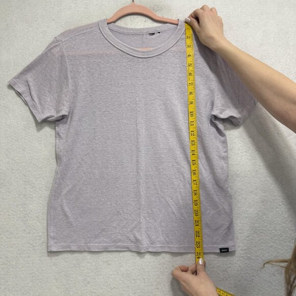 Prana Shirt Womens Large Light Purple Hemp Blend Lightweight Casual Tee Crewneck - Picture 2 of 9